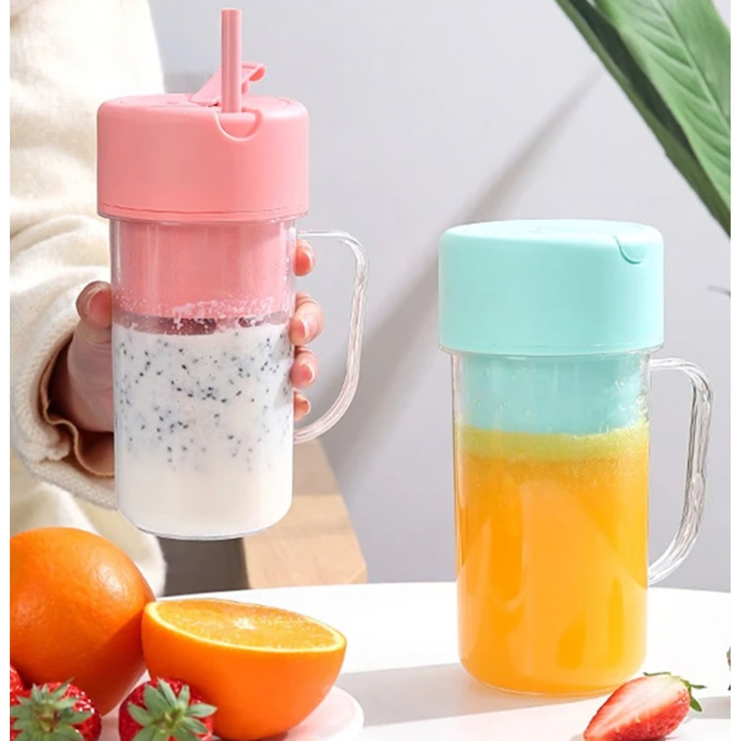 VASO LICUADORA CON PITILLO PORTATIL